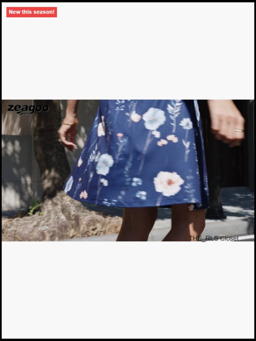 Ruffle Short Sleeve V-Neck Floral A-Line Dress with Pockets - Picture 7 of 7